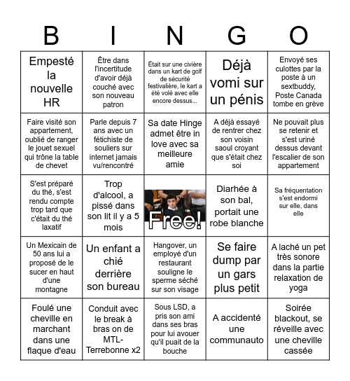 Humiliation Bingo Card