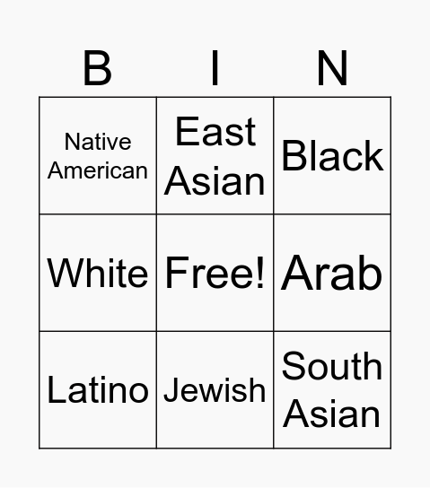 Gerry's College Challenge Bingo Card