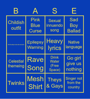 Eurovision Bingo Card