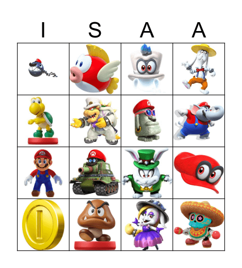 Super Mario Odyssey Bingo Card