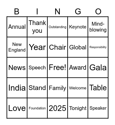 Buzzword Bingo Card