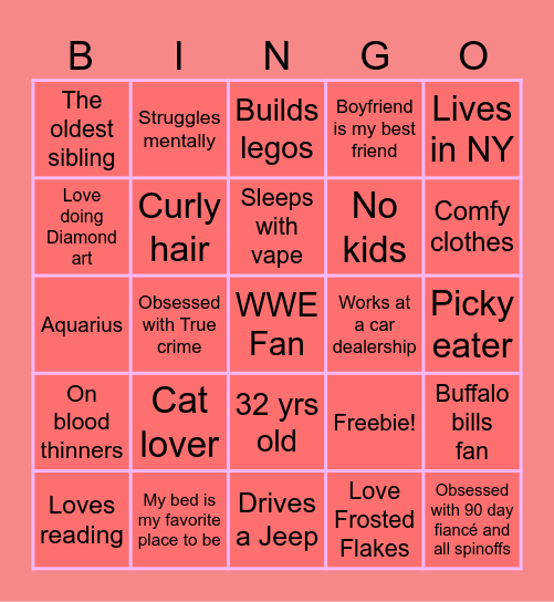 My bingo card! Bingo Card