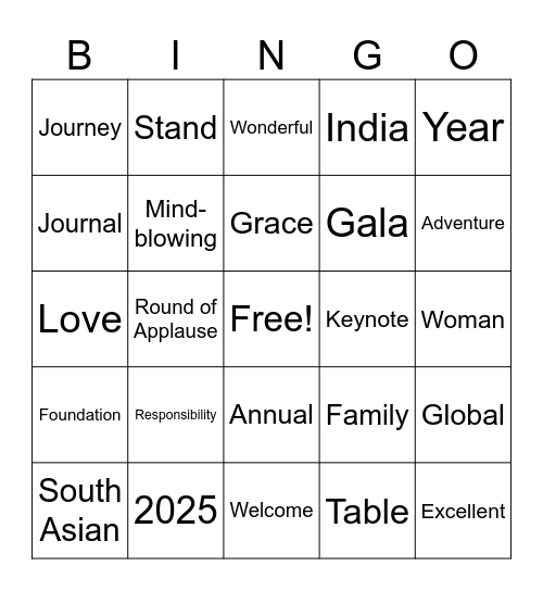 Buzzword Bingo Card