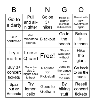 2 Semester Bingo Card