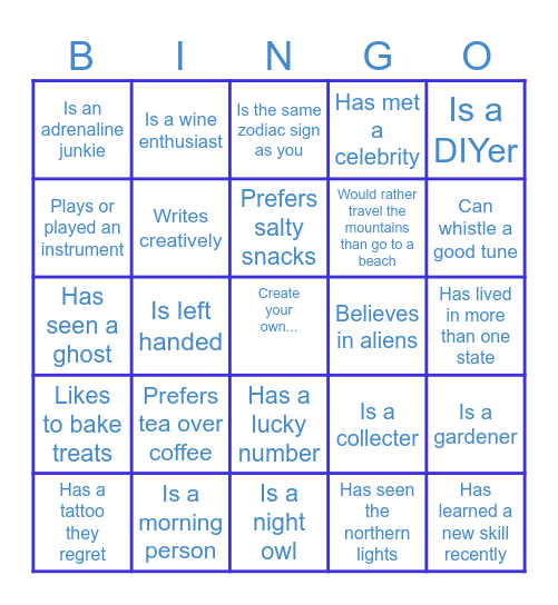 Find someone who... Bingo Card