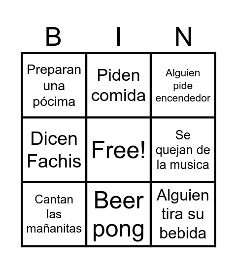 Sábado 8 Bingo Card