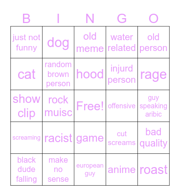 try not to laugh bingo Card