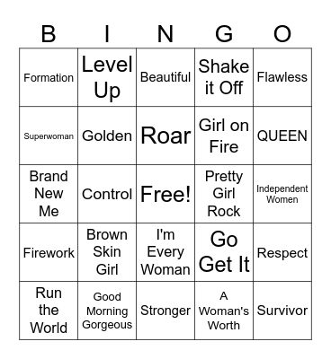 Black Girl Power Bingo Card