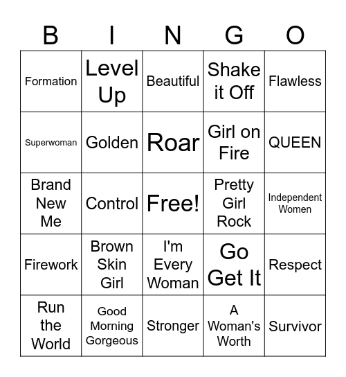 Black Girl Power Bingo Card
