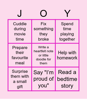 LOVE LANGUAGE BINGO Card