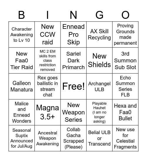 Your Mother Bingo Card