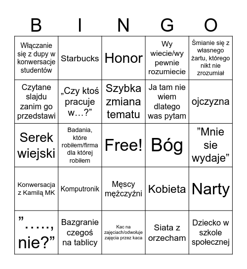 PhD Grandson Bingo Card