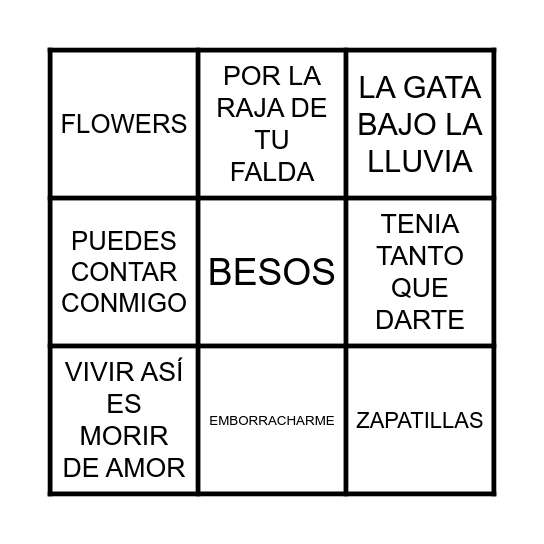 PAULA 30! Bingo Card