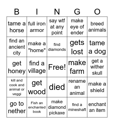 MC James Bingo Card