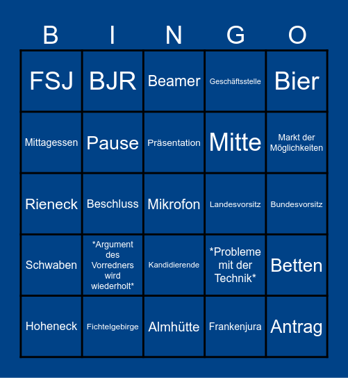Landesversammlung VCP Bayern Bingo Card
