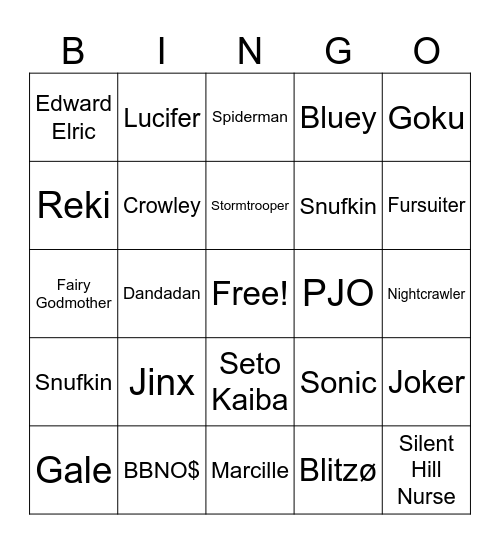 Powercon Bingo Card
