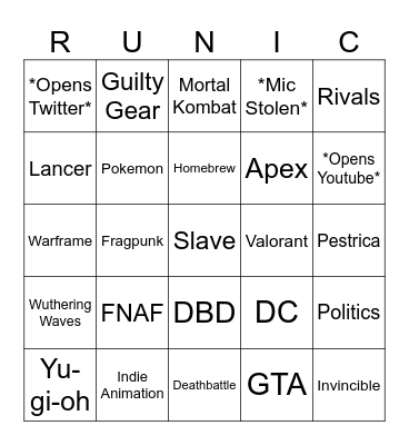 Myst Bingo Card