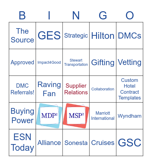 ESN Together - Supplier Relations Bingo Card