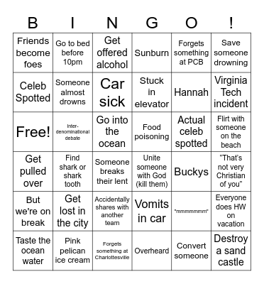 UVA PCB Bingo Card
