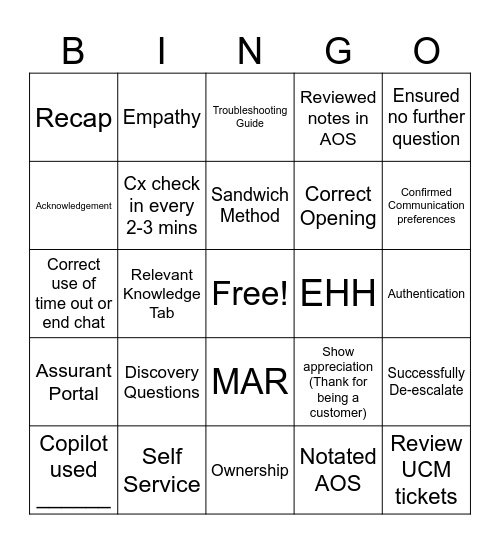 Chat Bingo Card
