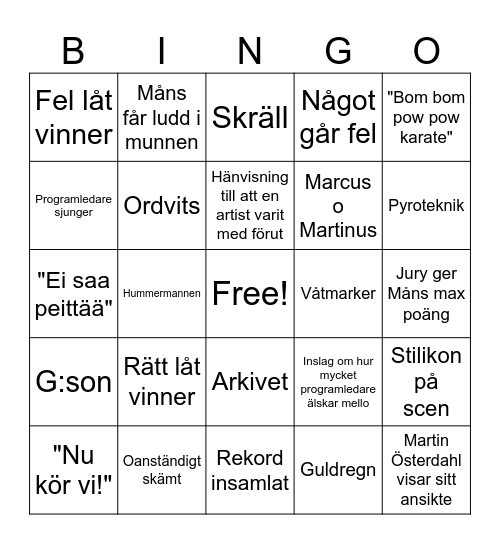 Mello Bingo Card