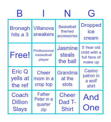 Women's Big East Bingo Card