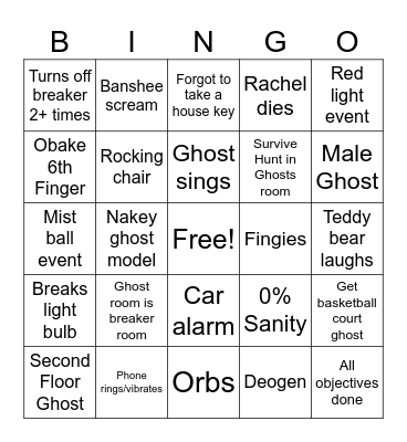 Rachel Realm Bingo Card
