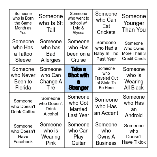 Find the Guest Bingo Card