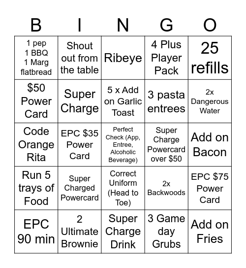 Salesmanship Bingo Card