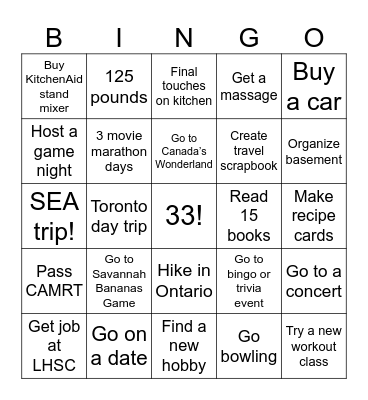2025 Bingo Card