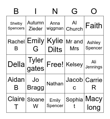 Comp bingo Card
