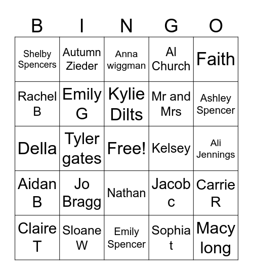 Comp bingo Card