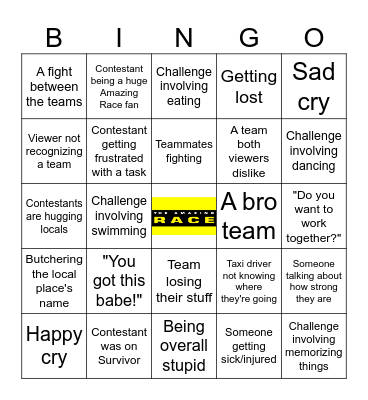AUS 8 Bingo Card