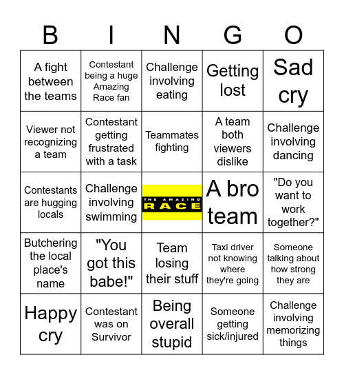 AUS 8 Bingo Card
