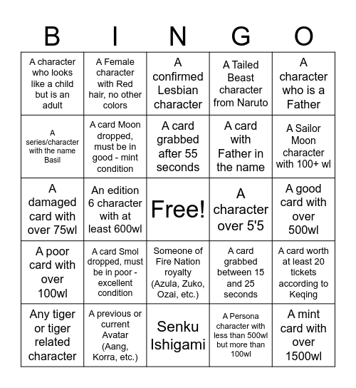 Karuta Bingo Card