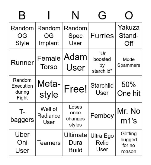 pb3 bingo Card