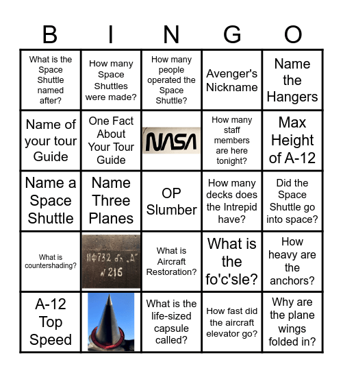 Intrepid Bingo Card