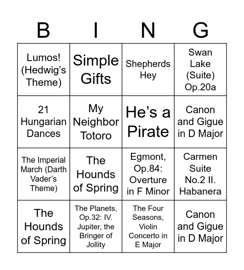 BINGO Card