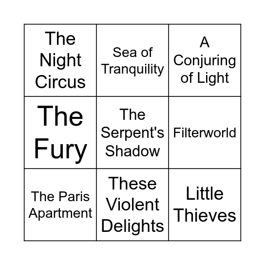 Feb-March TBR Bingo Card