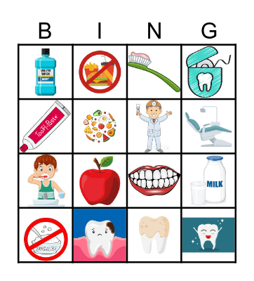 Oral Health Bingo Card