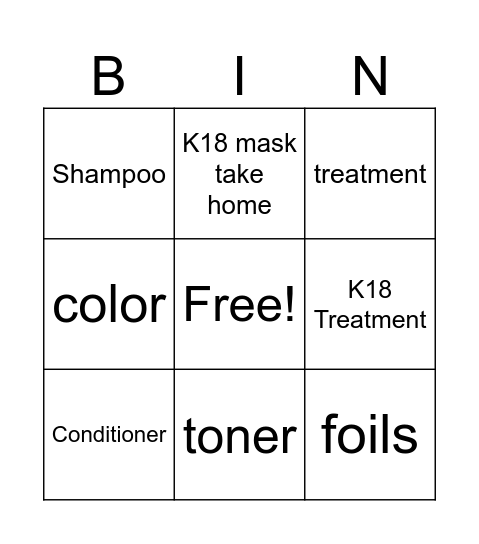 upselling 1 square per client Bingo Card