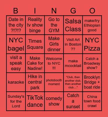 HAPPY BIRTHDAY NADINE!!! Bingo Card