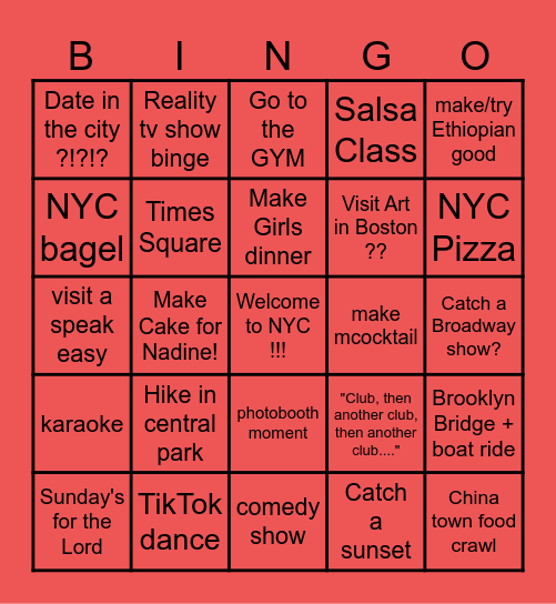 HAPPY BIRTHDAY NADINE!!! Bingo Card