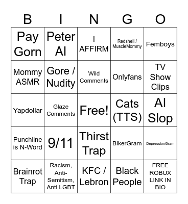 Instagram Reels Bingo Card