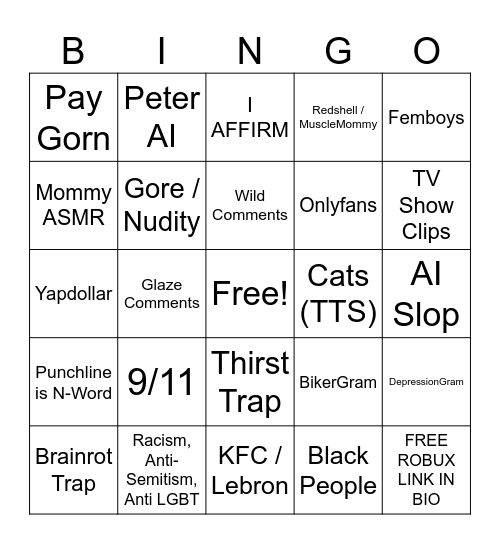 Instagram Reels Bingo Card