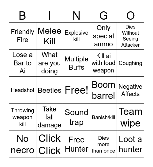 Hub showdown Bingo Card