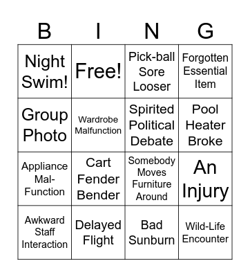 Crawford Family Bingo Card
