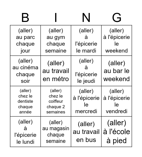 Aller Bingo Card