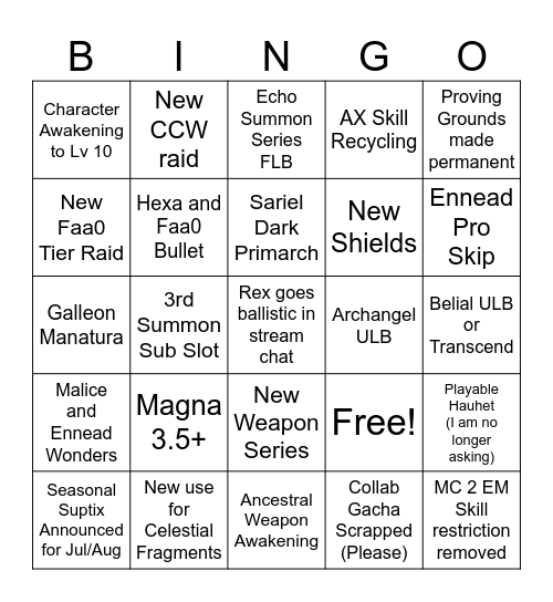 Your Mother Bingo Card
