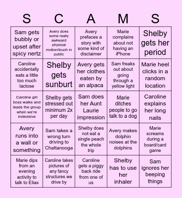Girls Trip Bingo Card